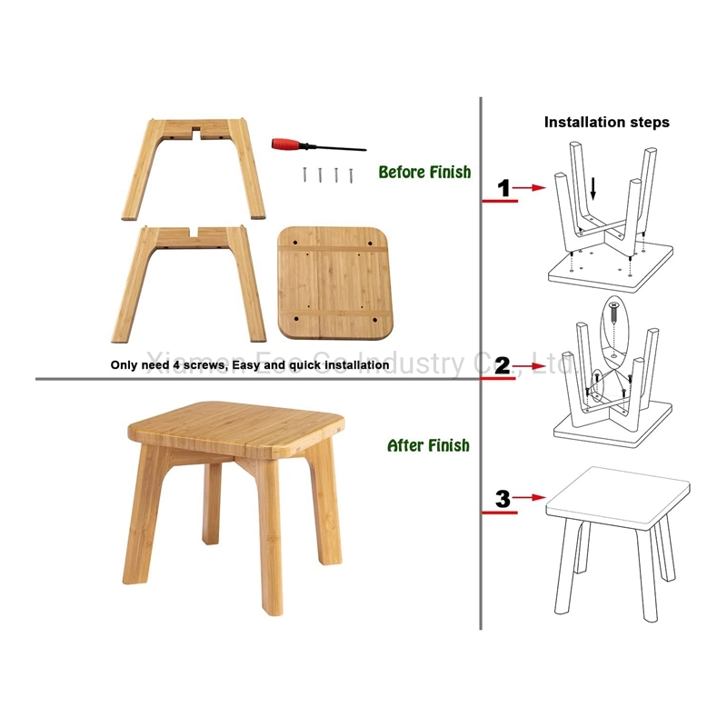 Bamboo Wooden Step Stool Small Step Stool for Kids and Adults, Great for Kitchen Bathroom and Plant Stand