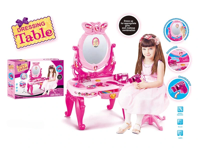 Luxury Pretend Play Toy Kids Makeup Toys Dressing Table for Girl