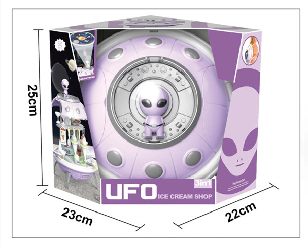 New Products Spaceship Toys UFO Ice Cream Storage Backpack Toy with Planet Projection for Children Gift Toys