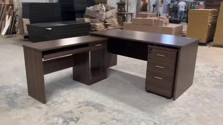 Muebles de oficina de madera modernos, soporte para ordenador portátil, escritorio para ordenador, mesa de estudio para niños con armarios con cajones