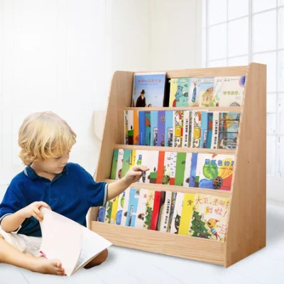 Muebles para niños Estantería de madera para una fácil organización y almacenamiento de estantería de madera Fácil montaje Estantería para libros para niños