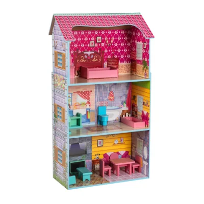 Casa de muñecas educativa de madera del regalo de la promoción del bebé de los niños