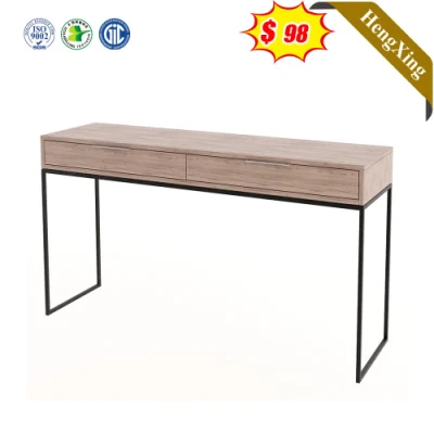 Tocador moderno para el hogar con 2 cajones Juego de muebles de dormitorio de madera Mesa de computadora de madera Escritorio para computadora portátil con patas de metal