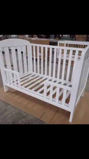 Comodidad de madera maciza Proveedor de fábrica al por mayor Guardería Casa moderna Jardín de infantes Dormitorio Bebé Niños Niños Muebles para bebés con rieles y moisés